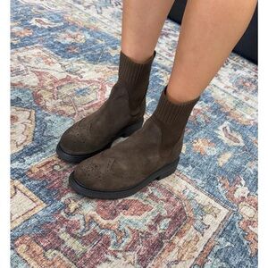 Brown Suede Ankle Boots